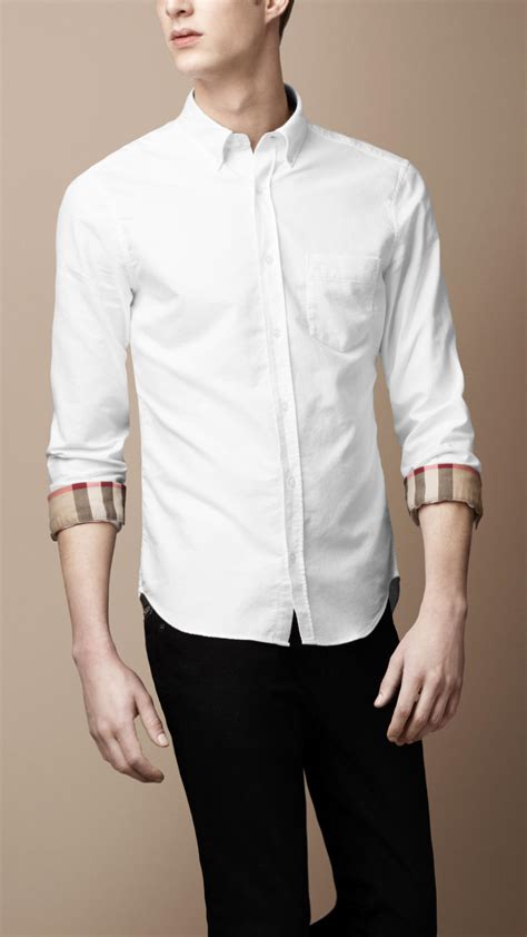 burberry white button up shirt|authentic Burberry button up shirt.